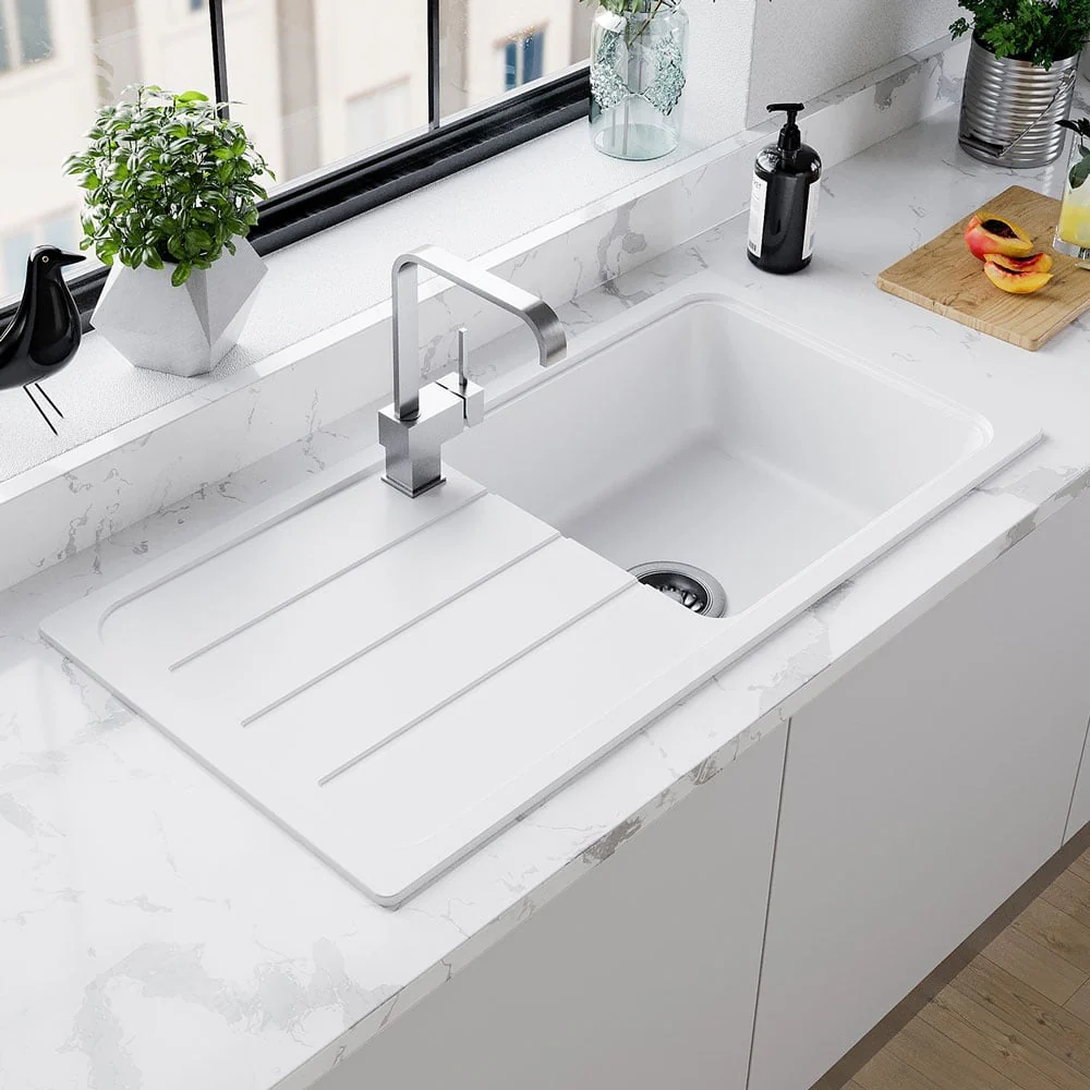 Astini Elmo 100L 1.0 Bowl Granite Reversible Kitchen Sink & 5E Tap