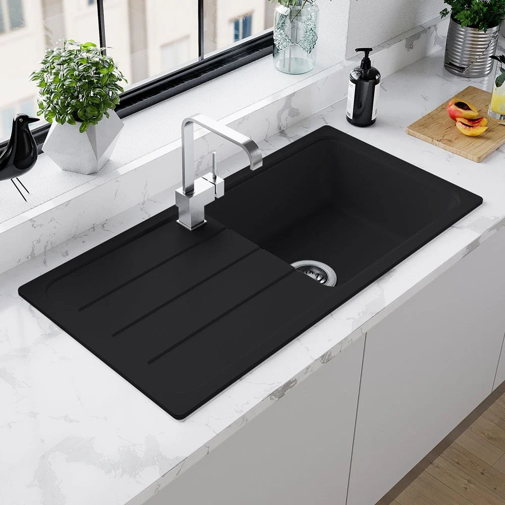 Astini Elmo 100L 1.0 Bowl Granite Reversible Kitchen Sink & 5E Tap - Image 3