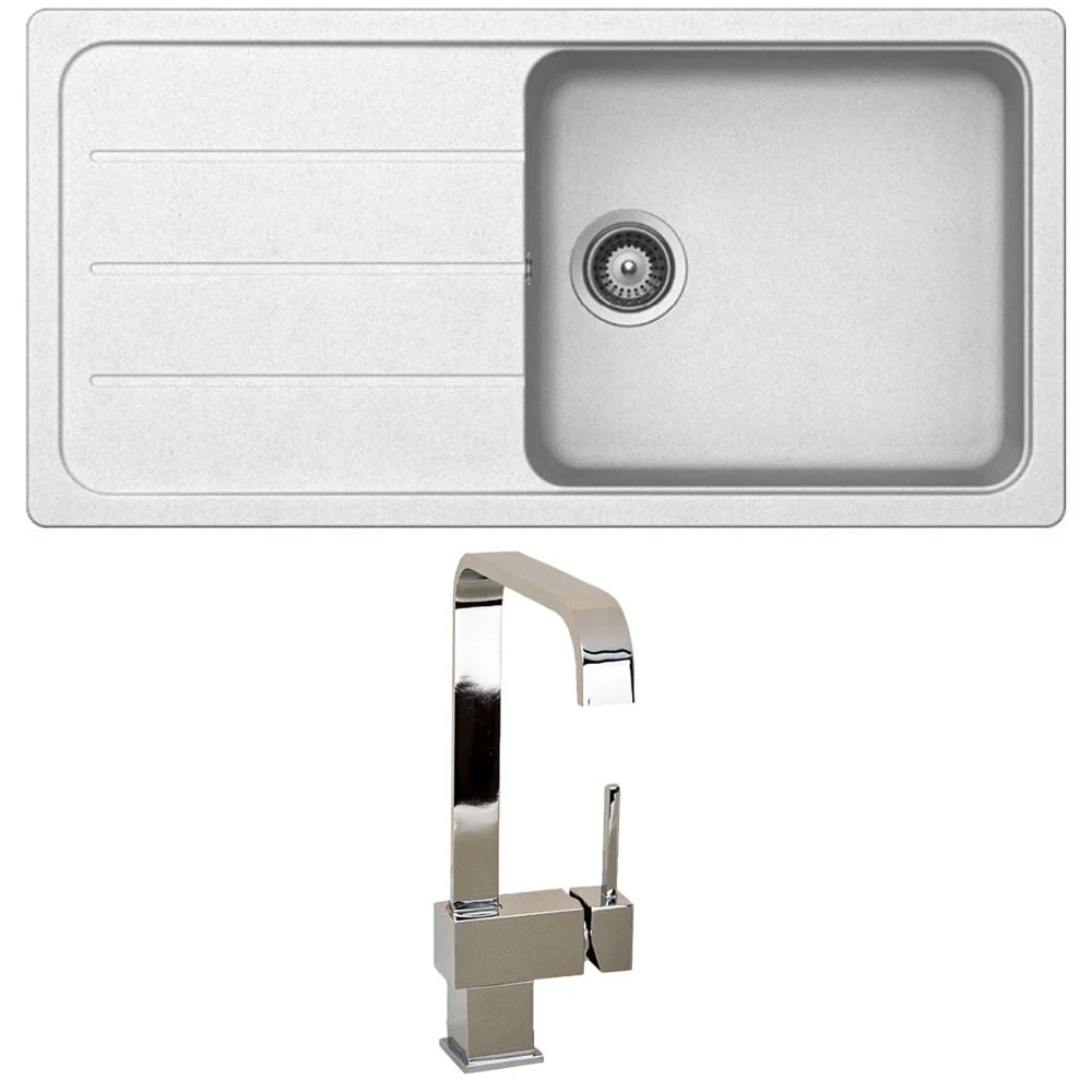 Astini Elmo 100L 1.0 Bowl Granite Reversible Kitchen Sink & 5E Tap - Image 7