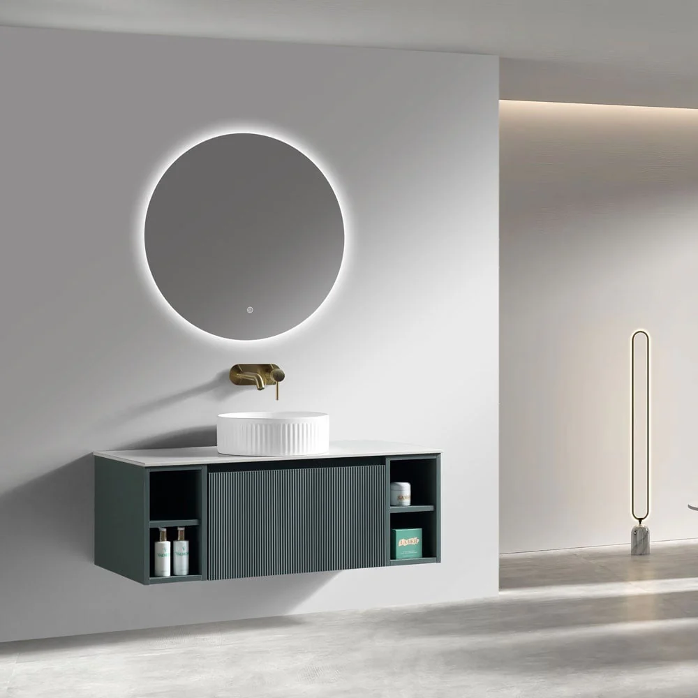 Astini Flauto 1000mm Wall Hung 2 Side Storage Vanity Unit With Counter Top - Image 14