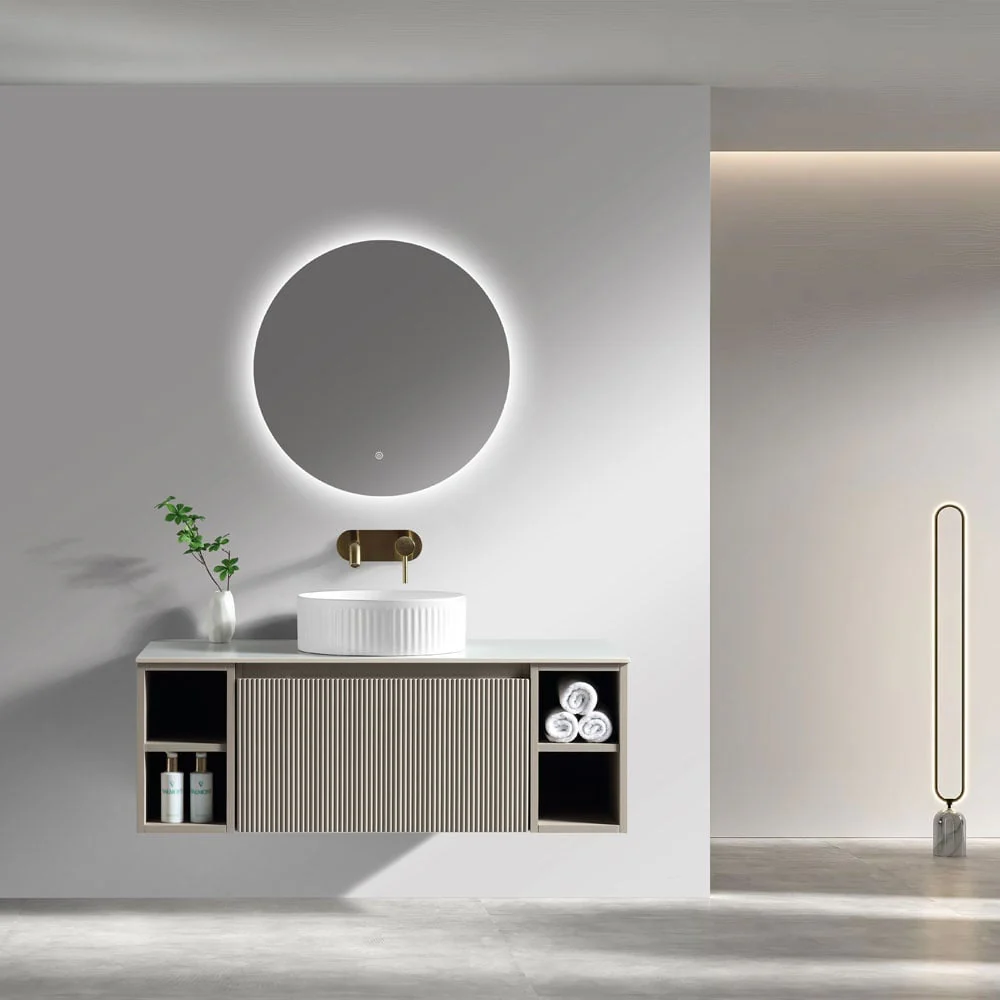 Astini Flauto 1000mm Wall Hung 2 Side Storage Vanity Unit With Counter Top - Image 16