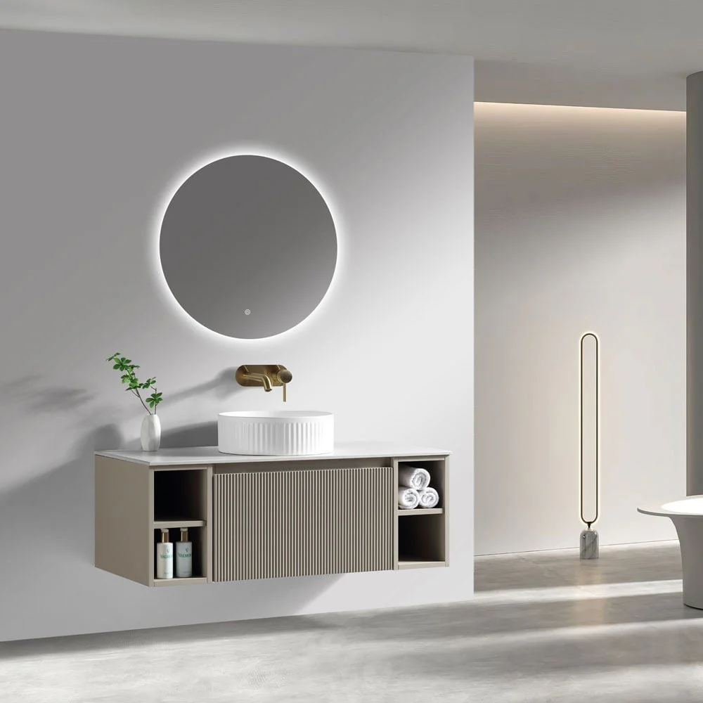 Astini Flauto 1000mm Wall Hung 2 Side Storage Vanity Unit With Counter Top - Image 19