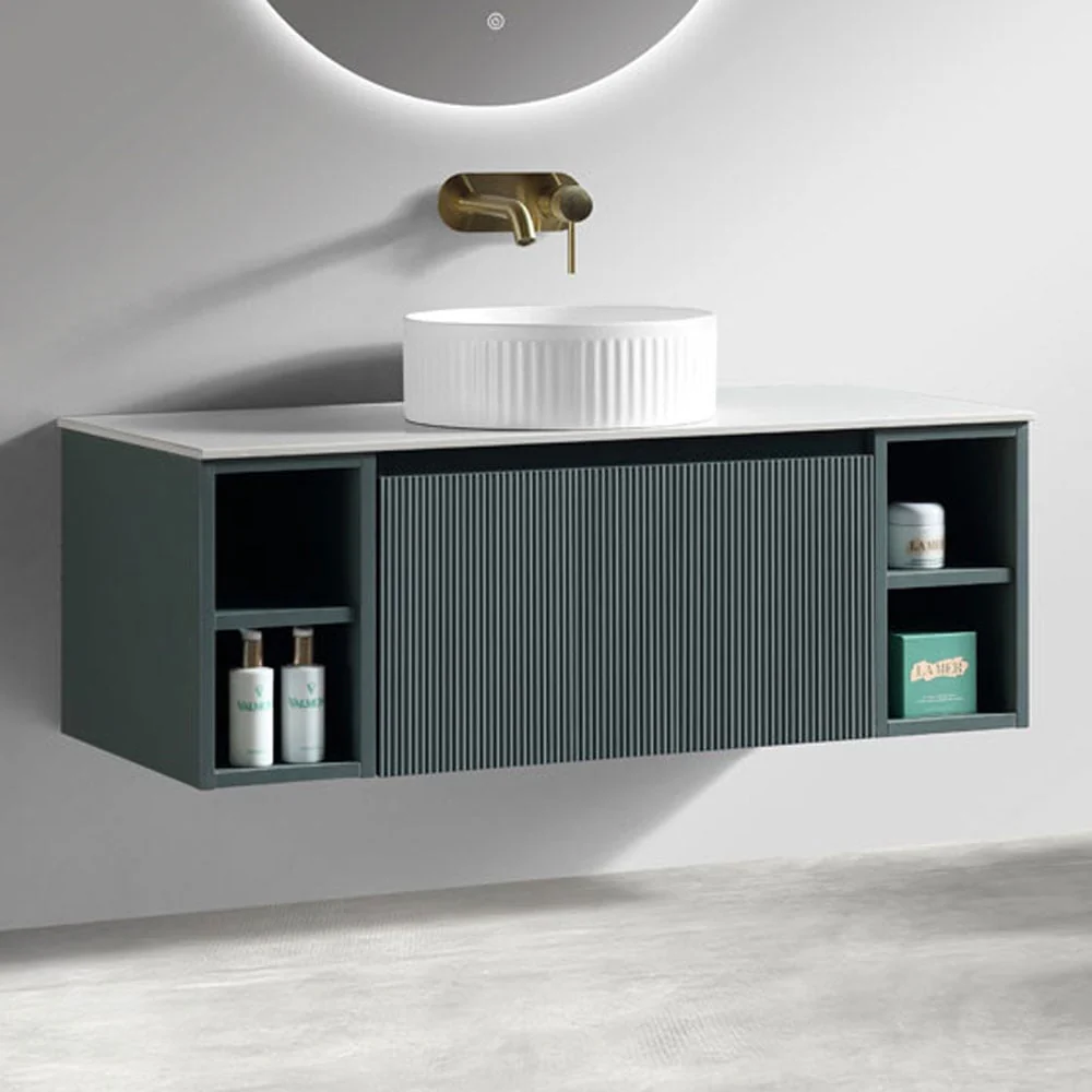 Astini Flauto 1000mm Wall Hung 2 Side Storage Vanity Unit With Counter Top - Image 3