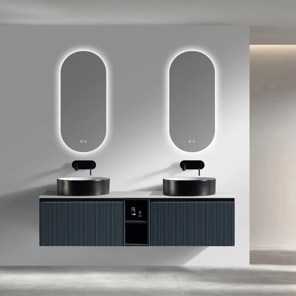 Astini Flauto 1400mm Wall Hung Double Vanity W/ Storage Box & Counter Top - Image 10