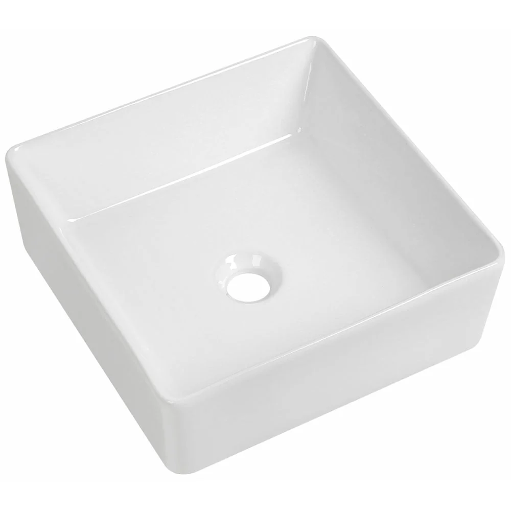 Astini Flauto 375x375 Fluted Gloss White Square Countertop Basin