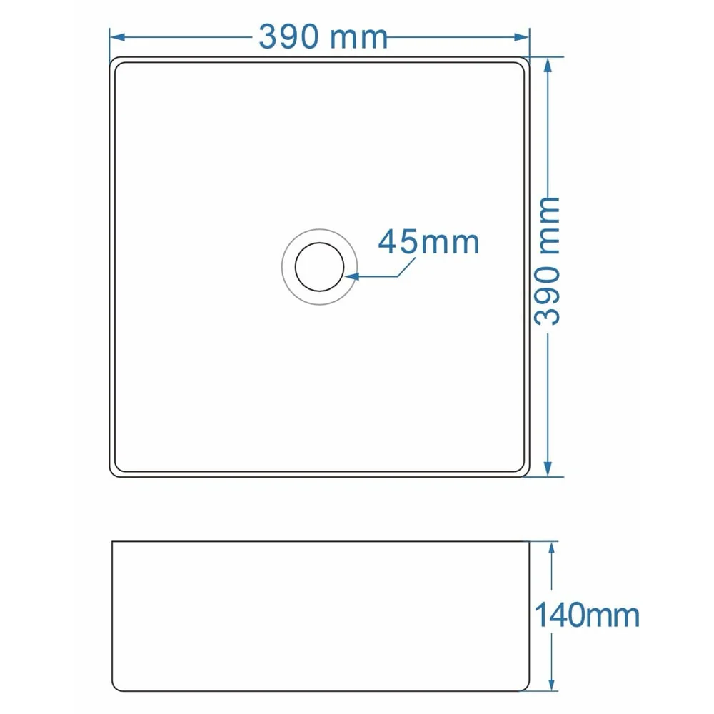 Astini Flauto 375x375 Fluted Gloss White Square Countertop Basin - Image 2