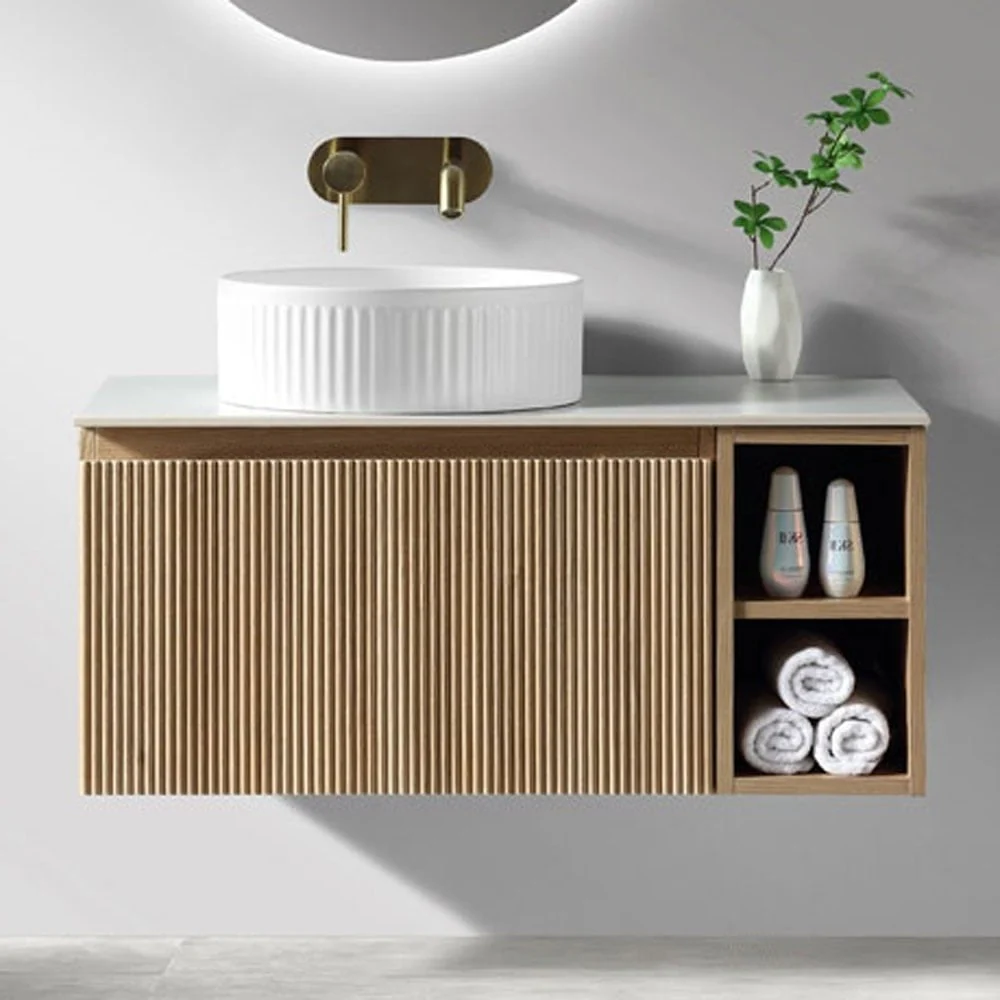 Astini Flauto 800mm Wall Hung Vanity W/ Side Storage & LH Counter Top