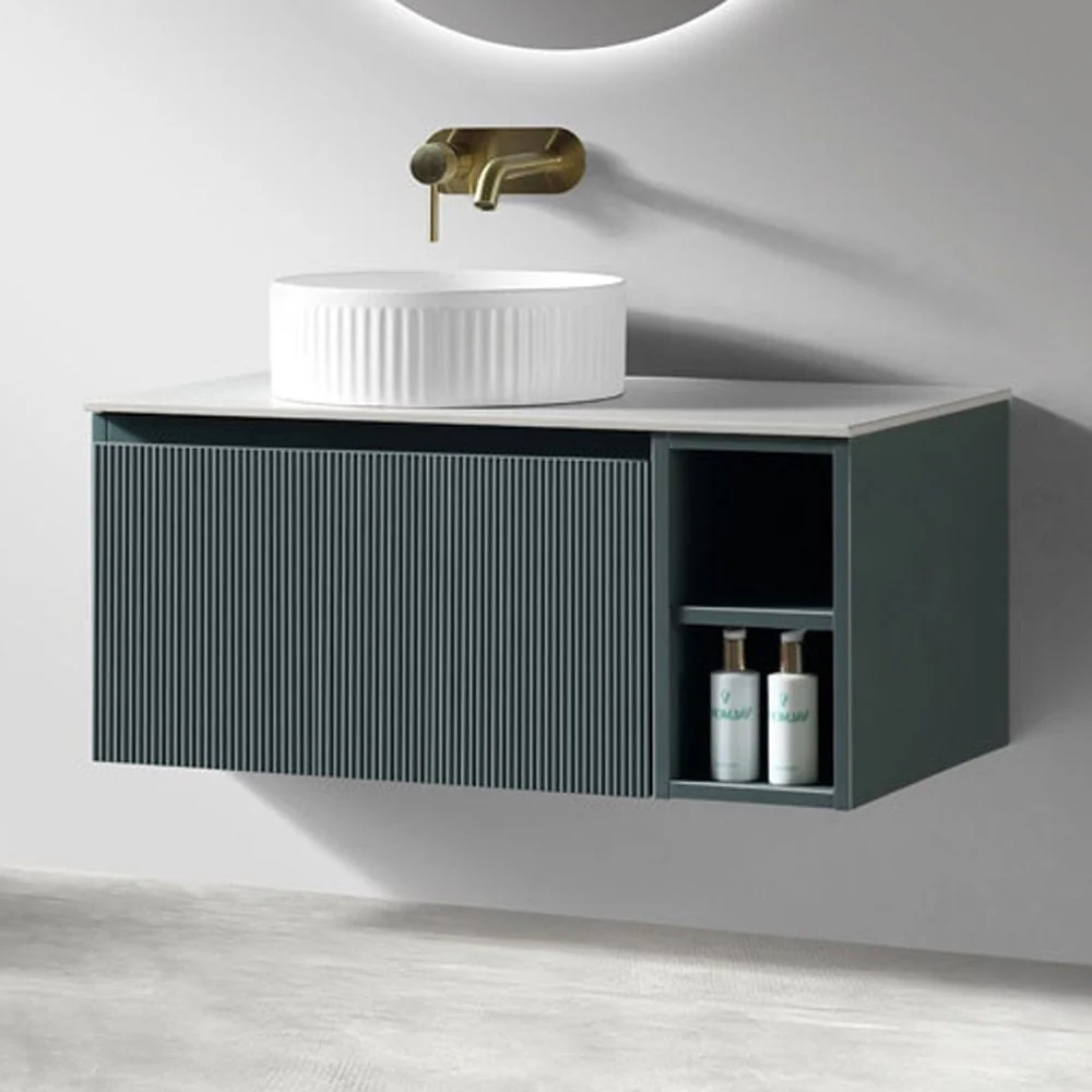 Astini Flauto 800mm Wall Hung Vanity W/ Side Storage & LH Counter Top - Image 10