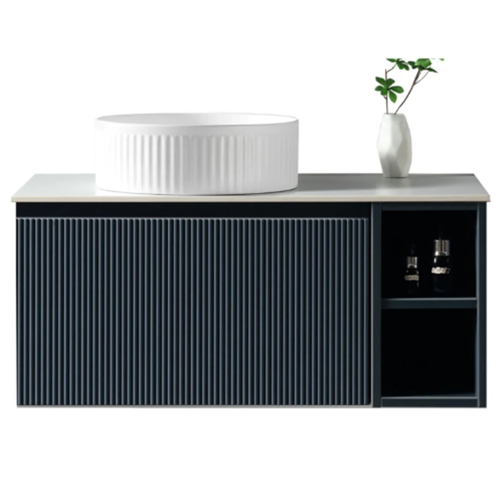 Astini Flauto 800mm Wall Hung Vanity W/ Side Storage & LH Counter Top - Image 2