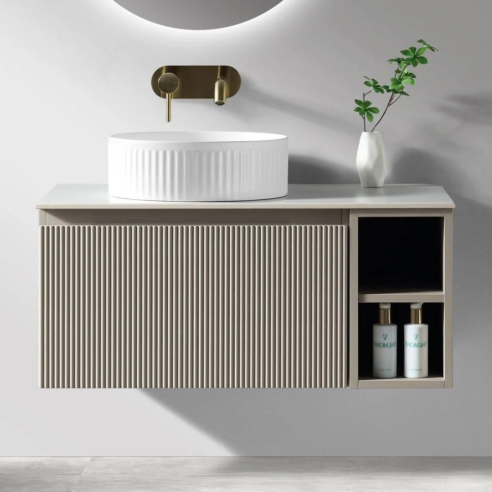 Astini Flauto 800mm Wall Hung Vanity W/ Side Storage & LH Counter Top - Image 4
