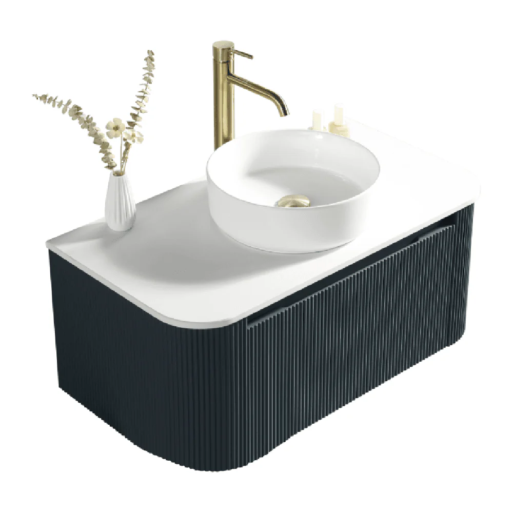 Astini Flauto 870 Curved Corner Wall Hung Vanity Unit & Sintered Stone Counter Top - Image 11