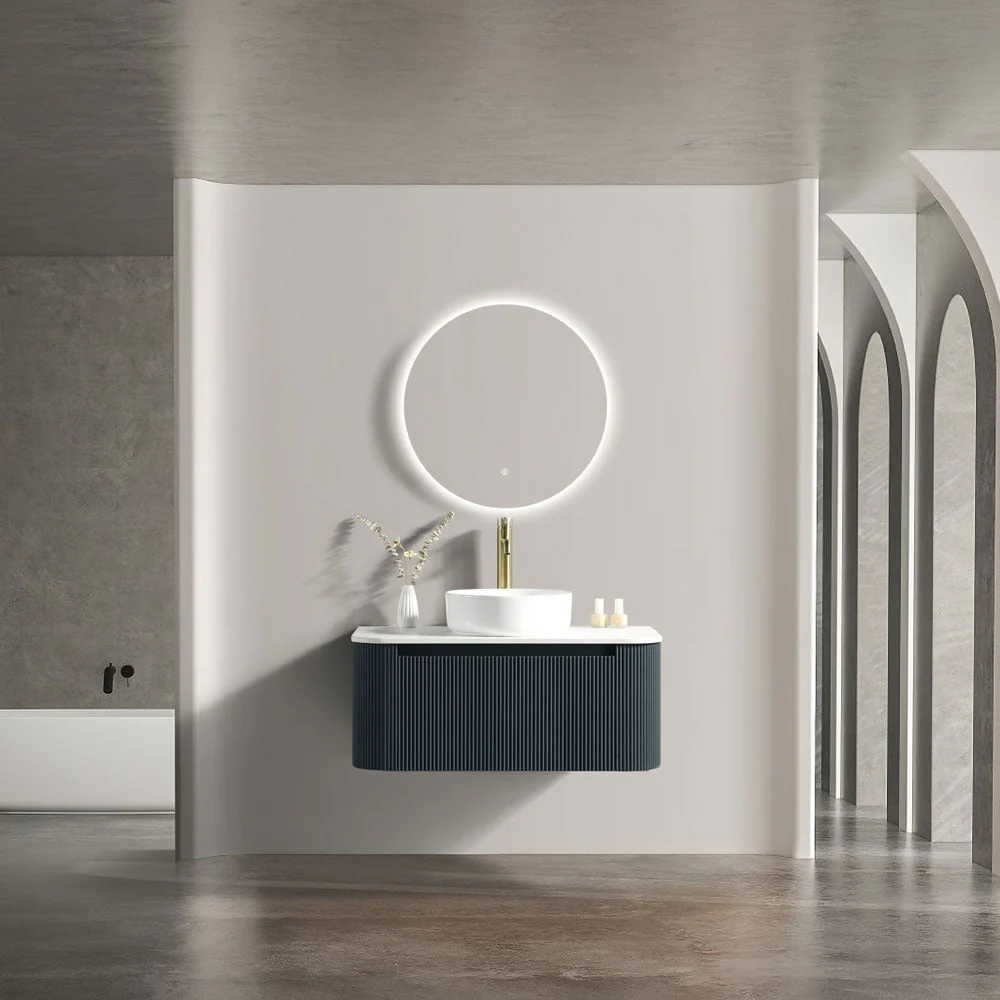 Astini Flauto 870 Curved Corner Wall Hung Vanity Unit & Sintered Stone Counter Top - Image 13