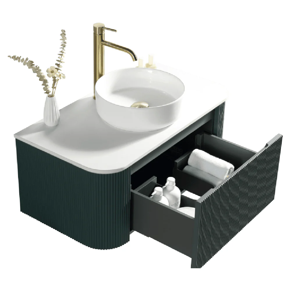Astini Flauto 870 Curved Corner Wall Hung Vanity Unit & Sintered Stone Counter Top - Image 16