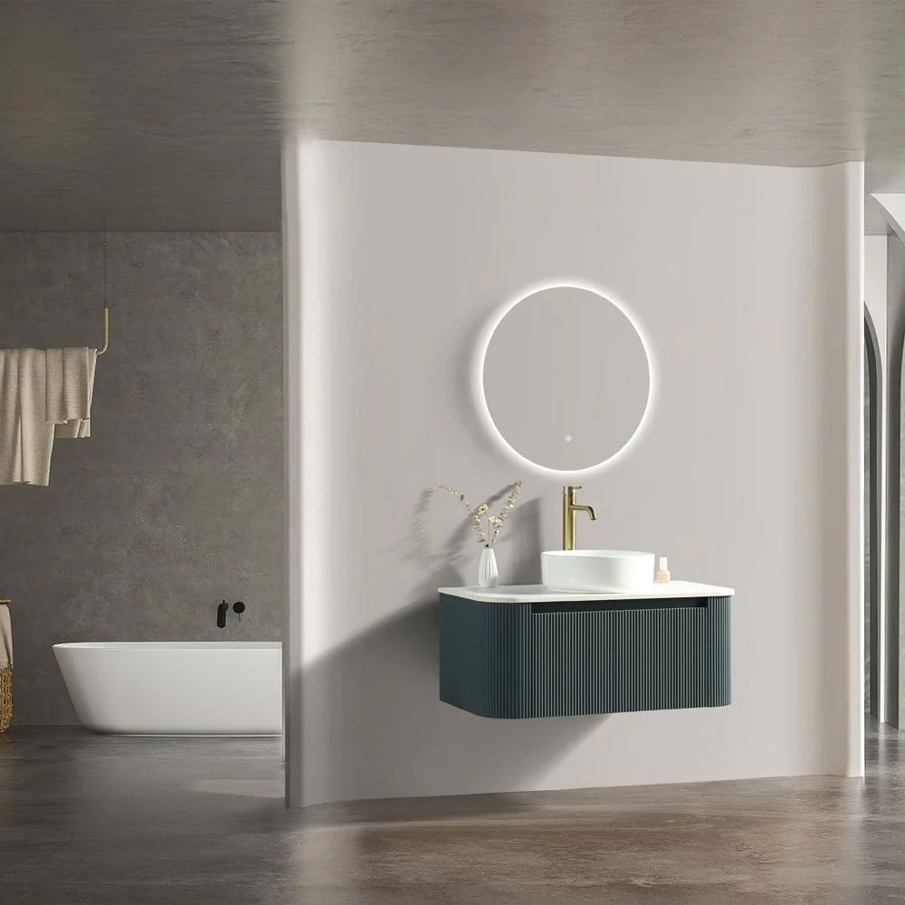 Astini Flauto 870 Curved Corner Wall Hung Vanity Unit & Sintered Stone Counter Top - Image 17