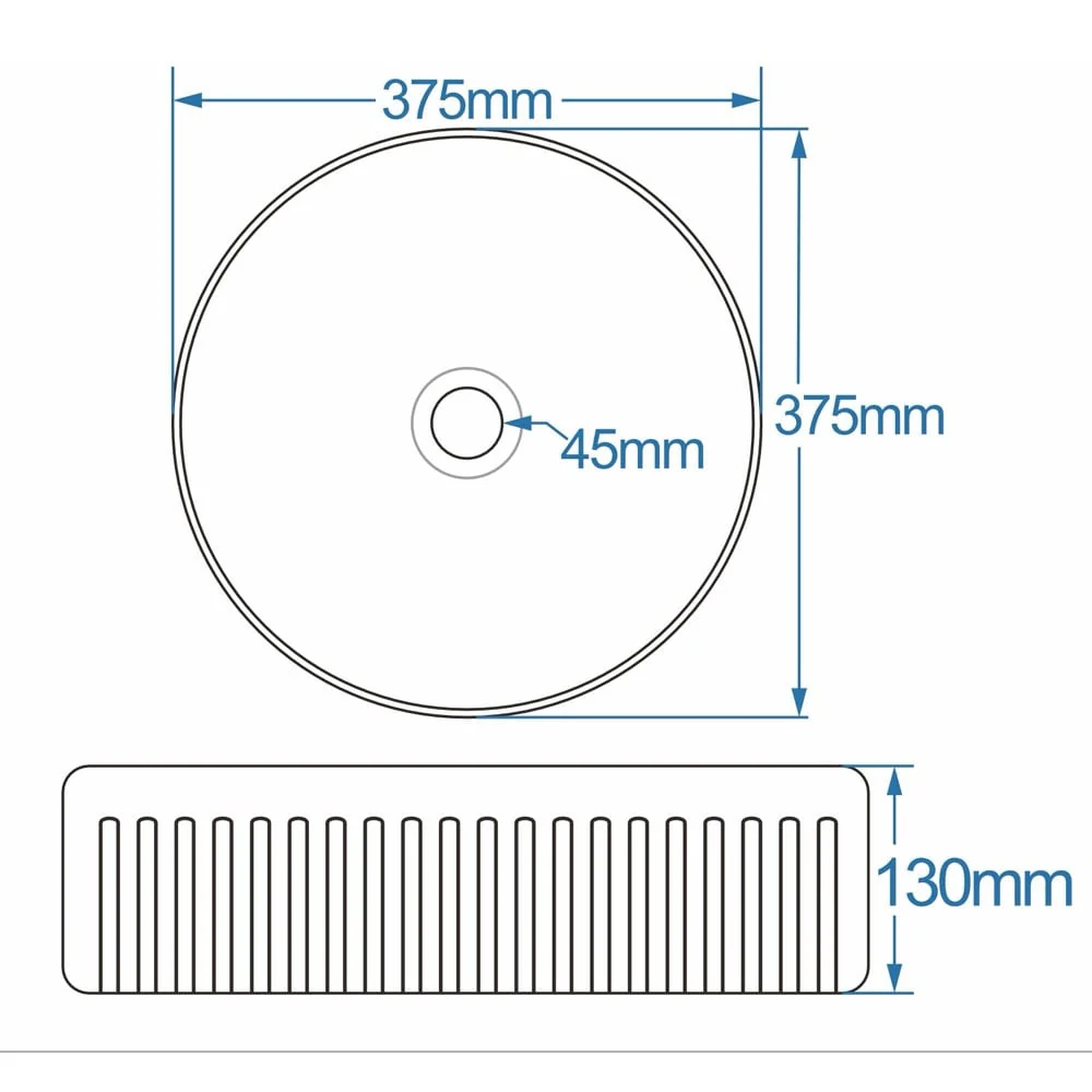 Astini Flauto Fluted Round White Gloss Contertop Basin - Image 3