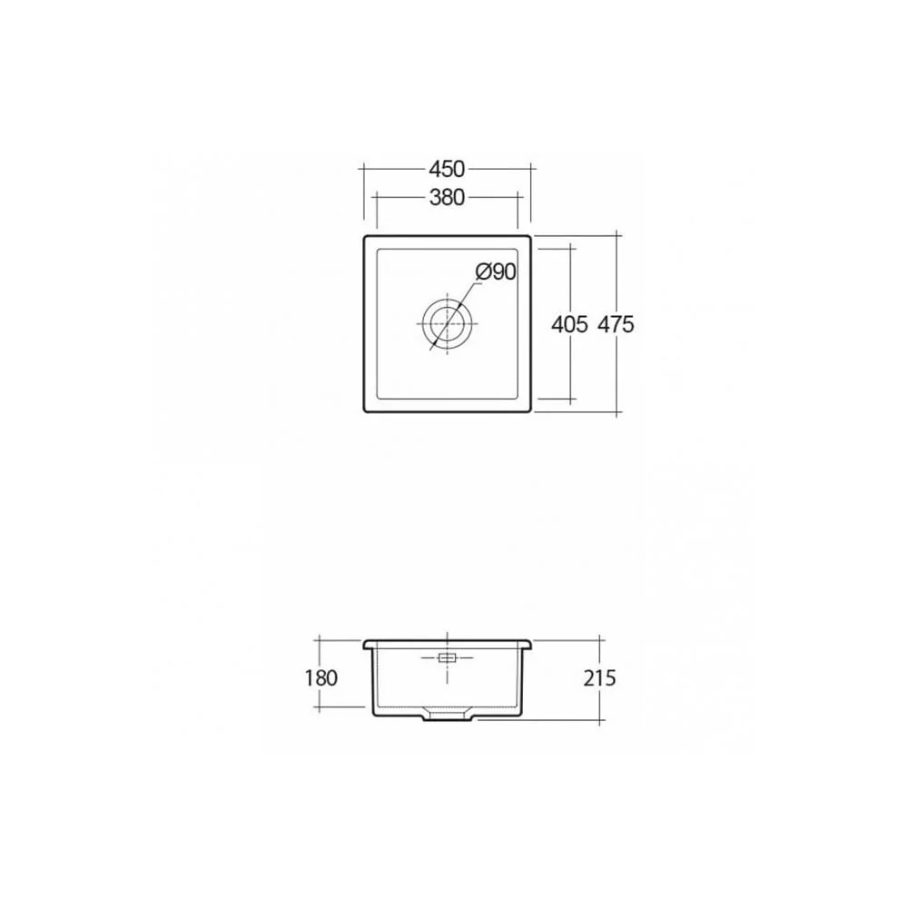 Astini Hampton 100 1.0 Bowl Matt Black Ceramic Undermount Kitchen Sink with Waste - Image 15