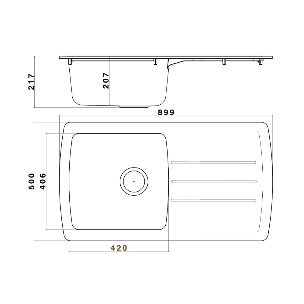 Astini Harrison 1.0 Bowl Composite Synthetic Kitchen Sink & Waste - Image 10