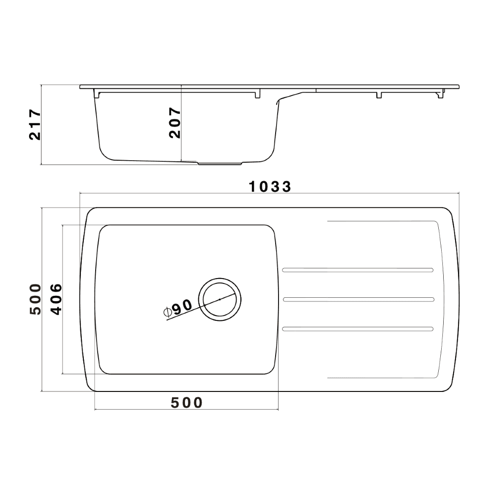 Astini Harrison 1.0 XL Bowl Composite Synthetic Kitchen Sink & Waste - Image 7
