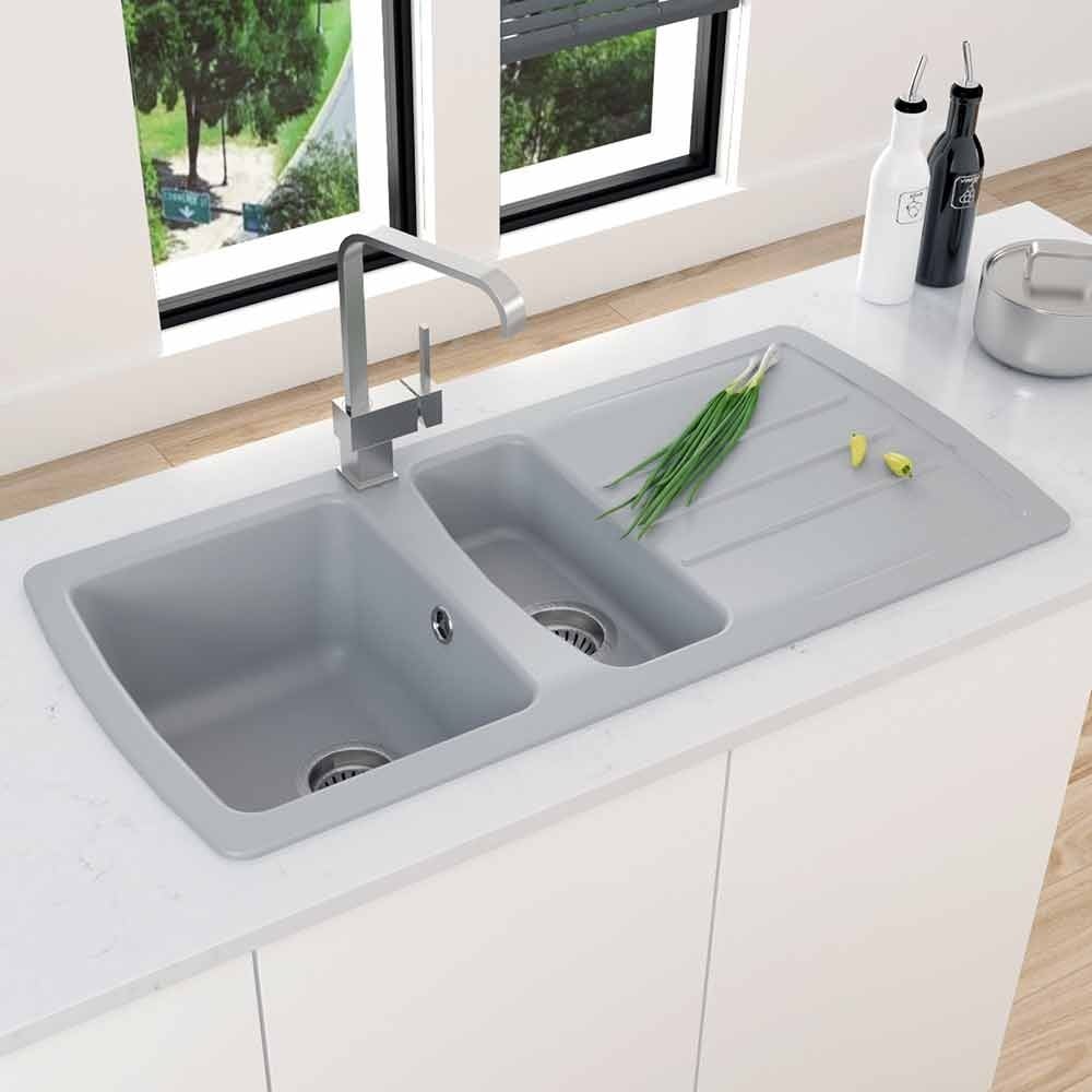 Astini Harrison 1.5 Bowl Composite Synthetic Kitchen Sink & Waste - Image 2