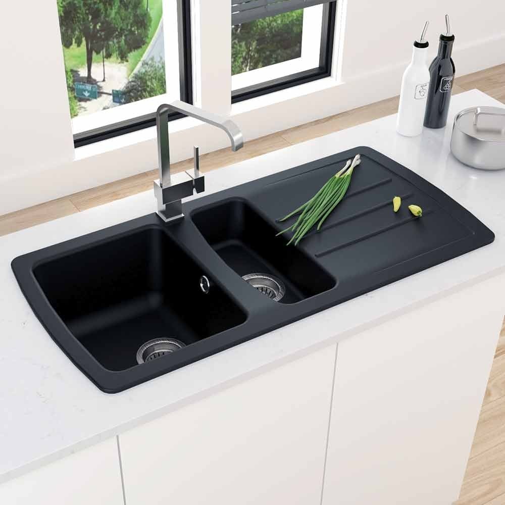 Astini Harrison 1.5 Bowl Composite Synthetic Kitchen Sink & Waste - Image 3
