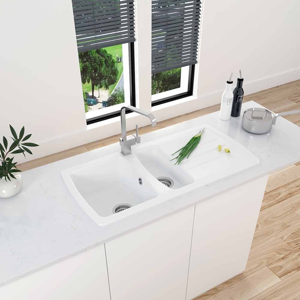 Astini Harrison 1.5 Bowl Composite Synthetic Kitchen Sink & Waste - Image 4
