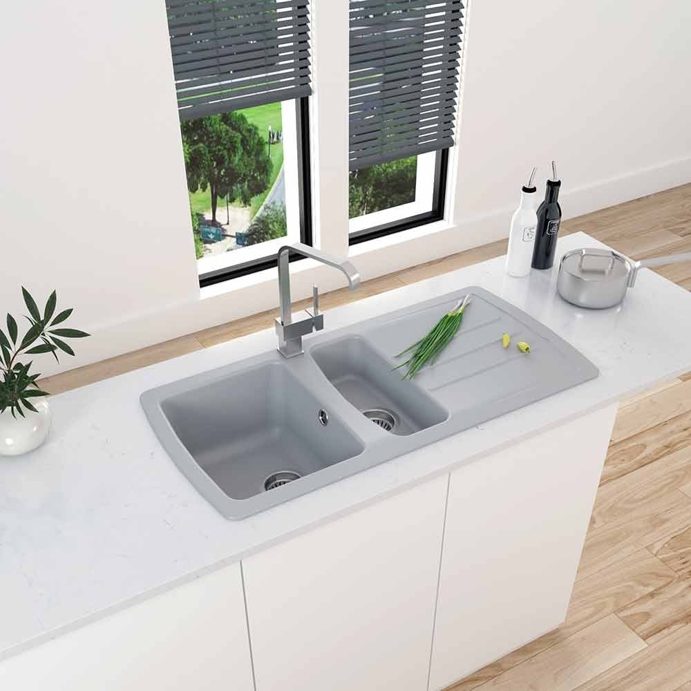 Astini Harrison 1.5 Bowl Composite Synthetic Kitchen Sink & Waste - Image 5