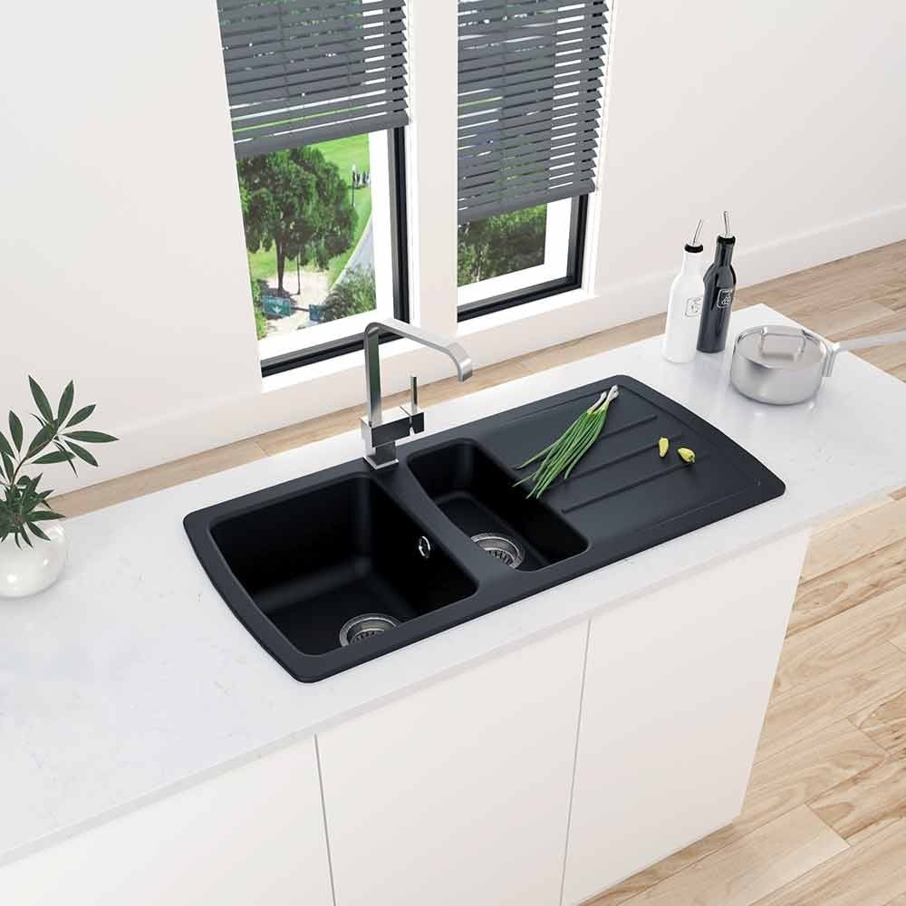 Astini Harrison 1.5 Bowl Composite Synthetic Kitchen Sink & Waste - Image 6