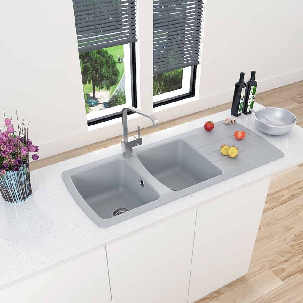 Astini Harrison 2.0 Bowl Grey Composite Synthetic Kitchen Sink & Waste - Image 2
