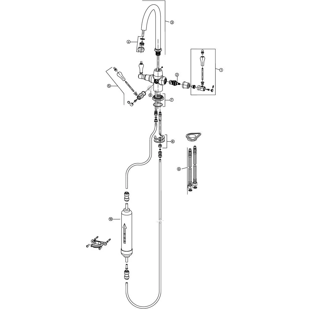 Astini Kelda 3 Way Ambient & Water Filter Kitchen Sink Mixer Tap - Image 12