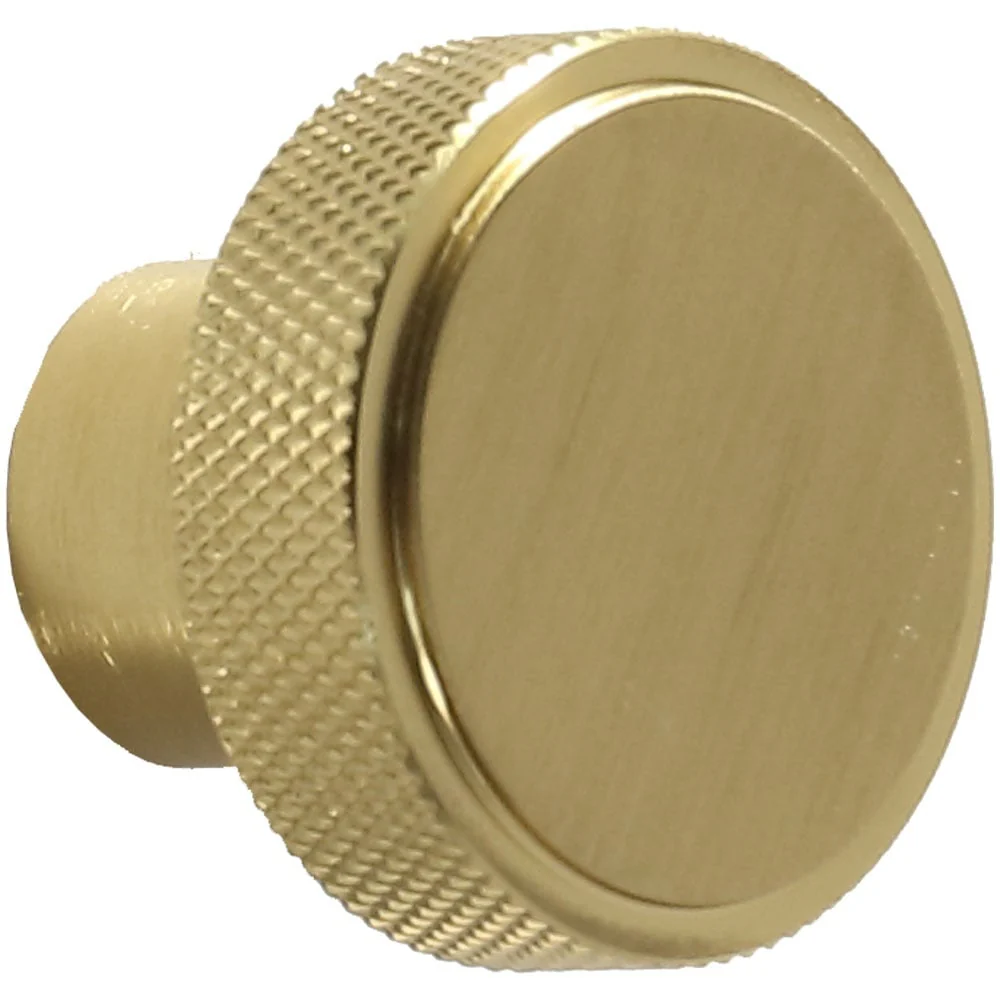 Astini Knurled Brushed Brass Round Handle