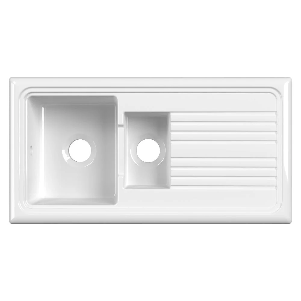 Astini Lago 150 1.5 Bowl Fireclay Ceramic Kitchen Sink with Waste & Overflow - Image 9