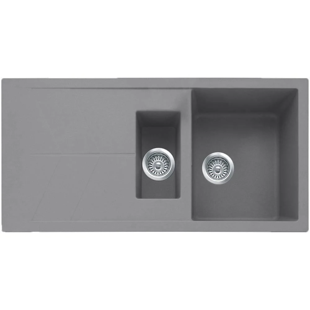 Astini Livio 1.5 Bowl Granite Grey Reversible Kitchen Sink & Waste - Image 2