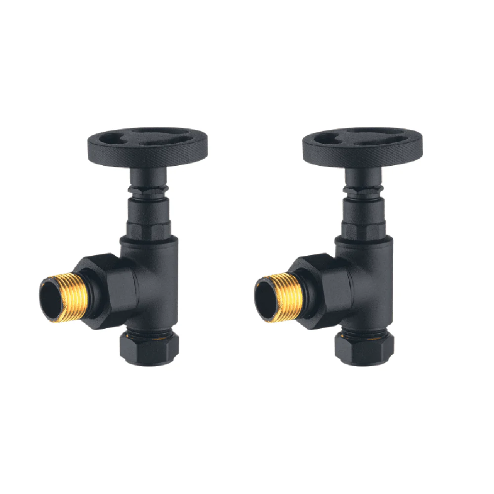 Astini Maesteg Industrial Angled Radiator Valve with Durable Metal Finish Options - Image 3