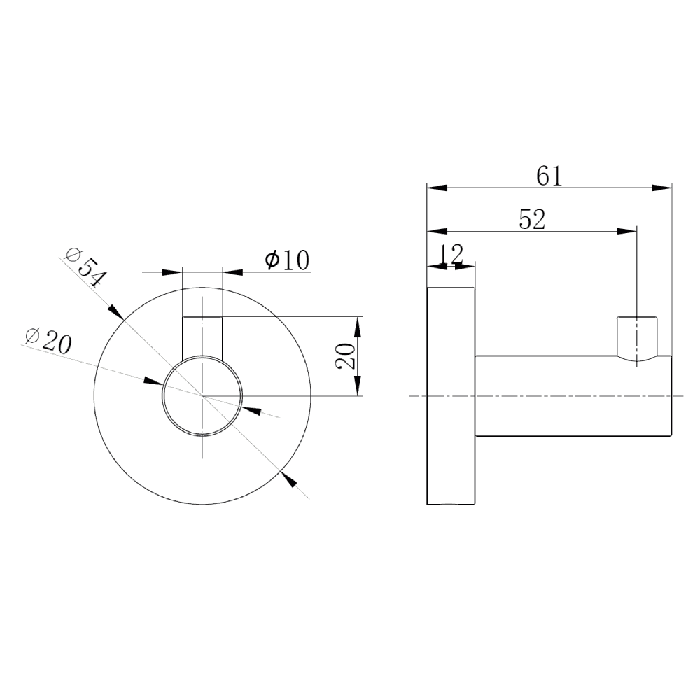 Astini Melbourne Chrome Round Robe Hook - Image 2