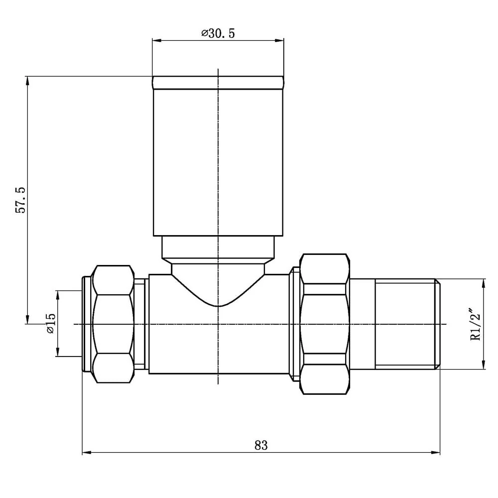 Astini Modern Black Straight Towel Rail Valves TIS0199 - Image 2