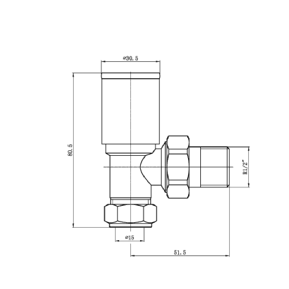 Astini Modern Round Chrome Angled Radiator Valves - Image 2