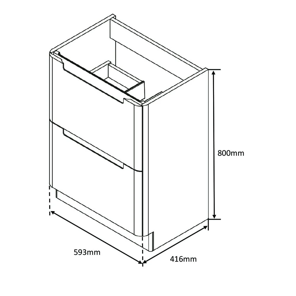 Astini Monza 600mm Country Oak Floor Standing Vanity Unit & Basin - Image 5
