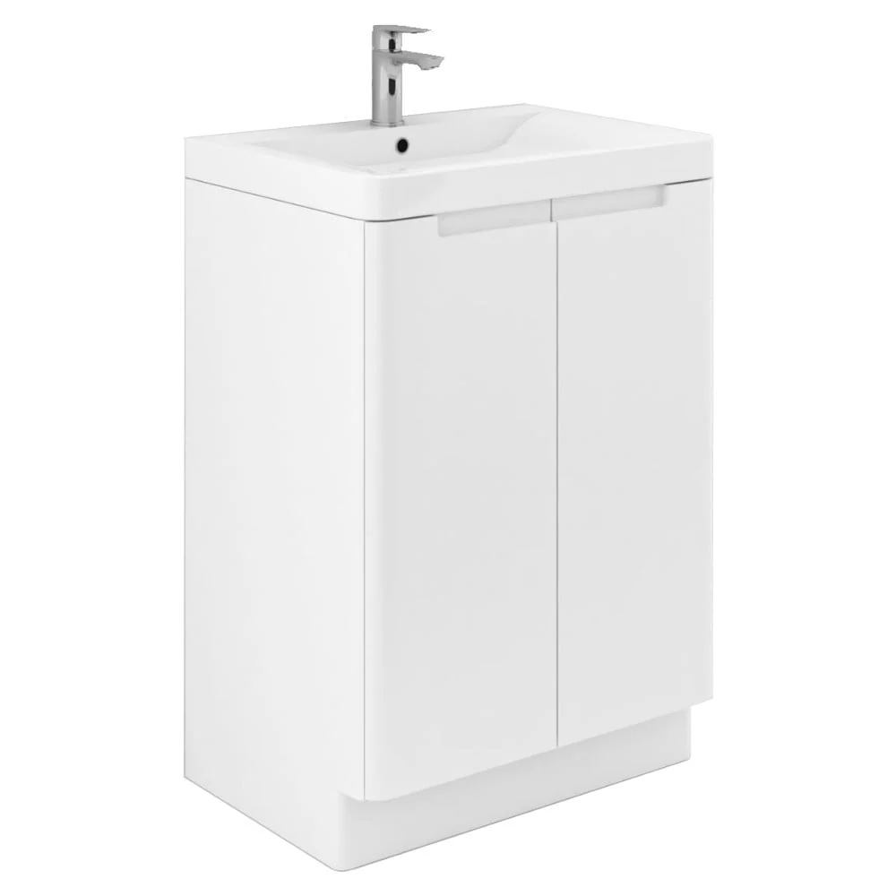 Astini Monza White 2-Door Floor Standing Vanity Unit & Basin