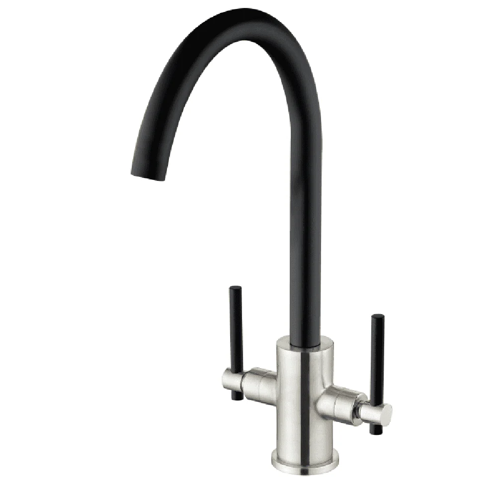 Astini Narberth Brushed Twin Lever Kitchen Tap - Image 4