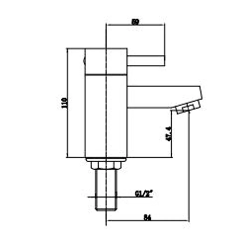 Astini Newport Chrome 1/2" Square Bathroom Basin Mixer Tap TIS5023 - Image 2