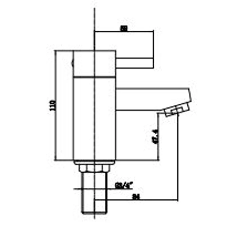 Astini Newport Chrome 3/4" Square Bathroom Basin Mixer Tap TIS5024 - Image 2