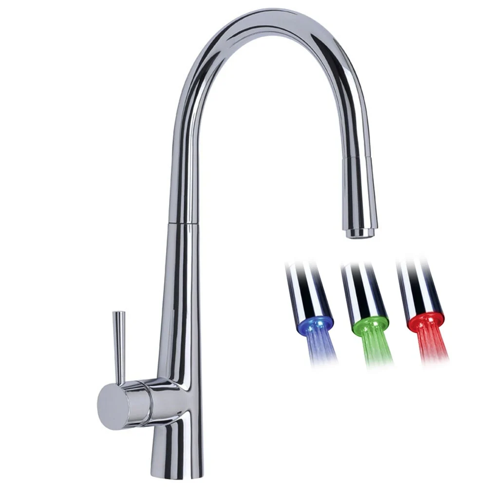 Astini Palazzo LED Light Pullout Rinser Kitchen Sink Tap Mixer HK Series - Image 3