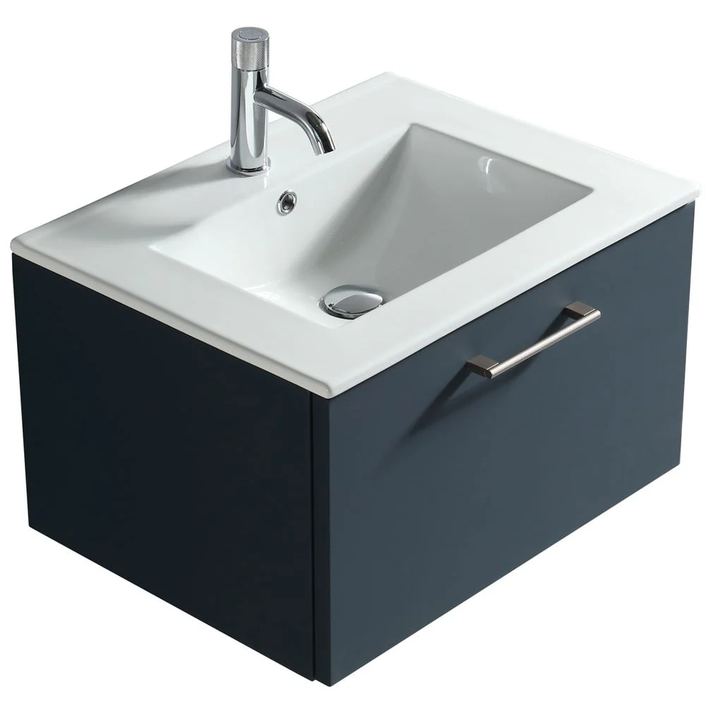 Astini Piatta 600mm Midnight Shadow Wall Hung Vanity Unit & Basin - Image 3