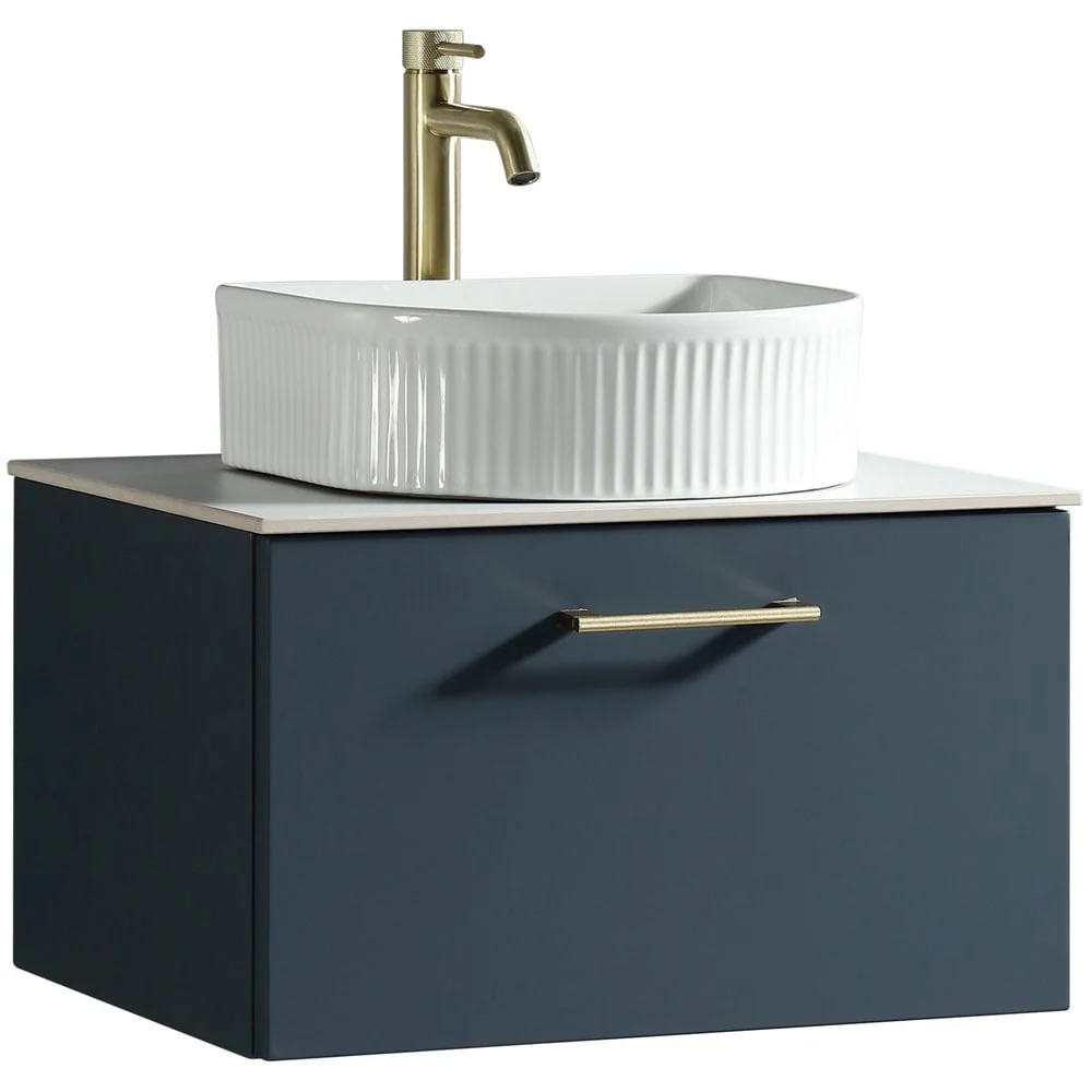 Astini Piatta 600mm Midnight Shadow Wall Hung Vanity Unit With Counter Top - Image 2