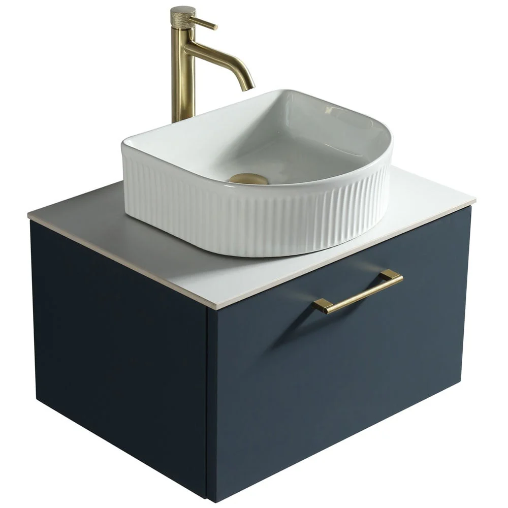 Astini Piatta 600mm Midnight Shadow Wall Hung Vanity Unit With Counter Top - Image 3