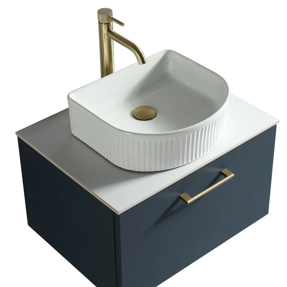 Astini Piatta 600mm Midnight Shadow Wall Hung Vanity Unit With Counter Top - Image 4