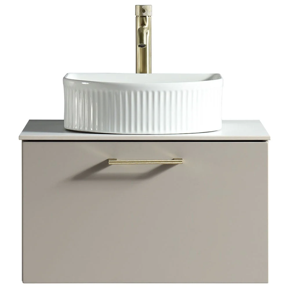 Astini Piatta 600mm Soft Coffee Wall Hung Vanity Unit With Counter Top