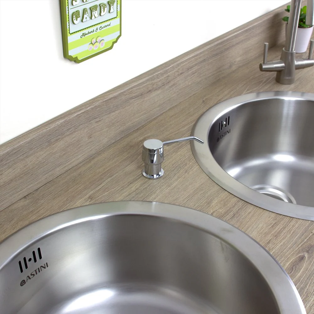Astini Polished Chrome 270ml Integrated Kitchen Sink Soap Dispenser 201/CH - Image 2