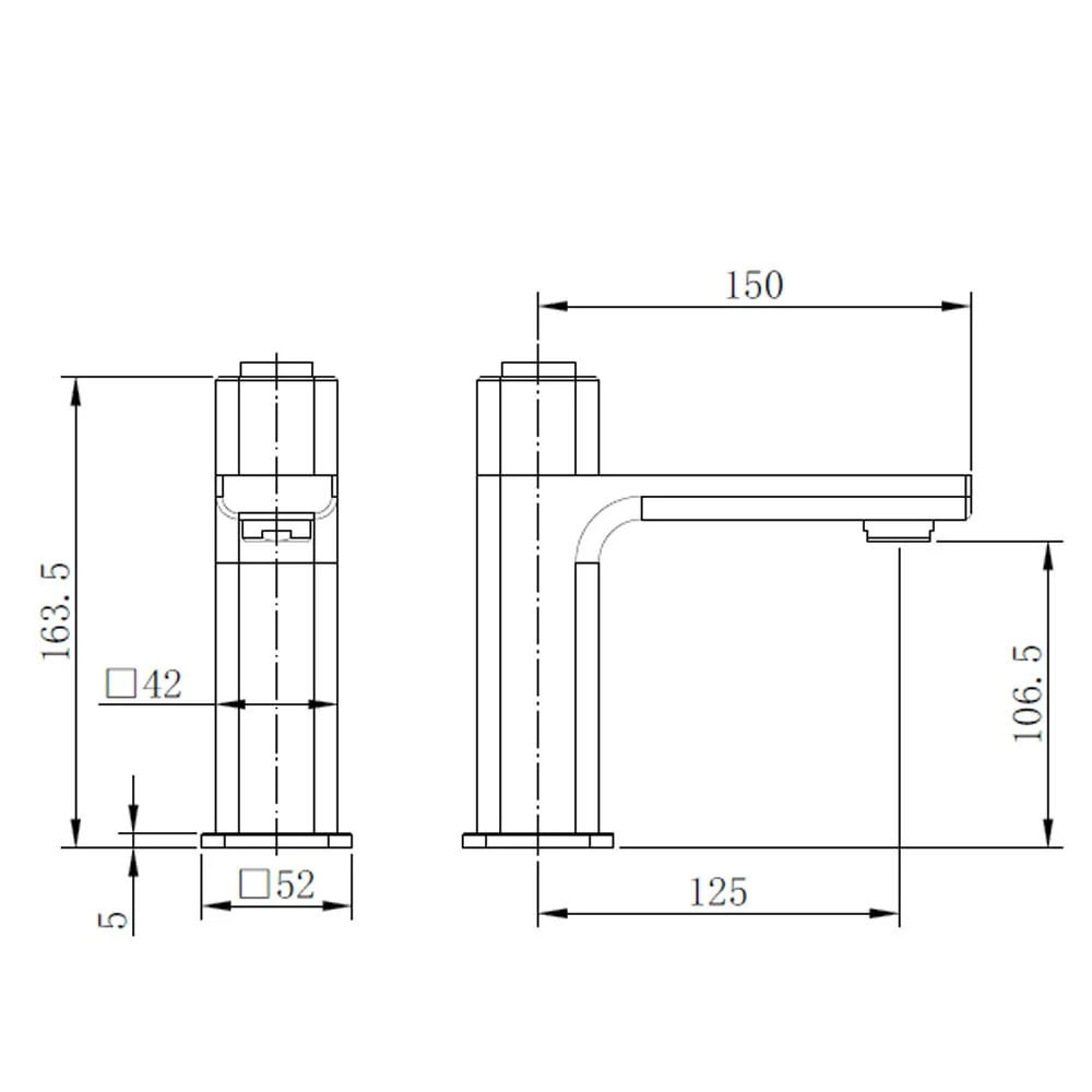 Astini Quadrado Chrome Square Push Button Basin Mixer Tap & Waste - Image 2