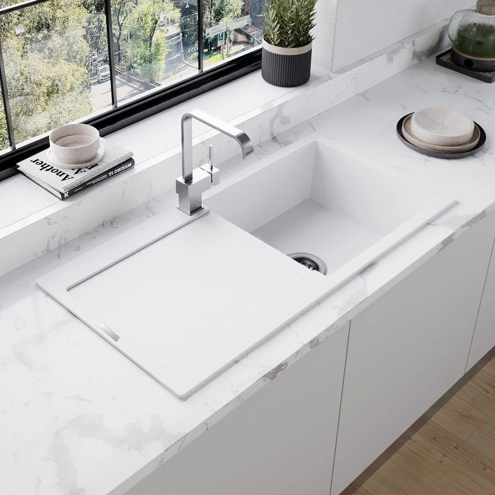 Astini Quadro XL 1.0 Bowl Granite Kitchen Sink & Cosmo 5E Tap Set